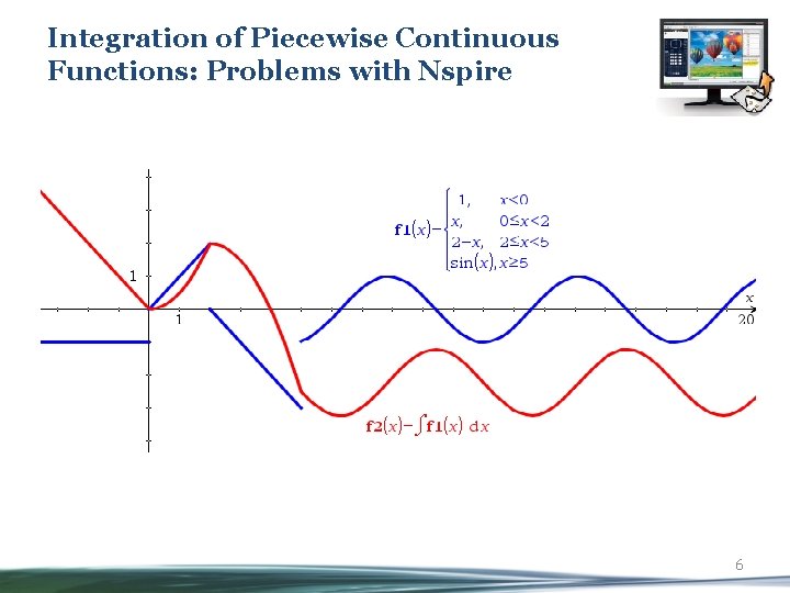 Integration of Piecewise Continuous Functions: Problems with Nspire 6 