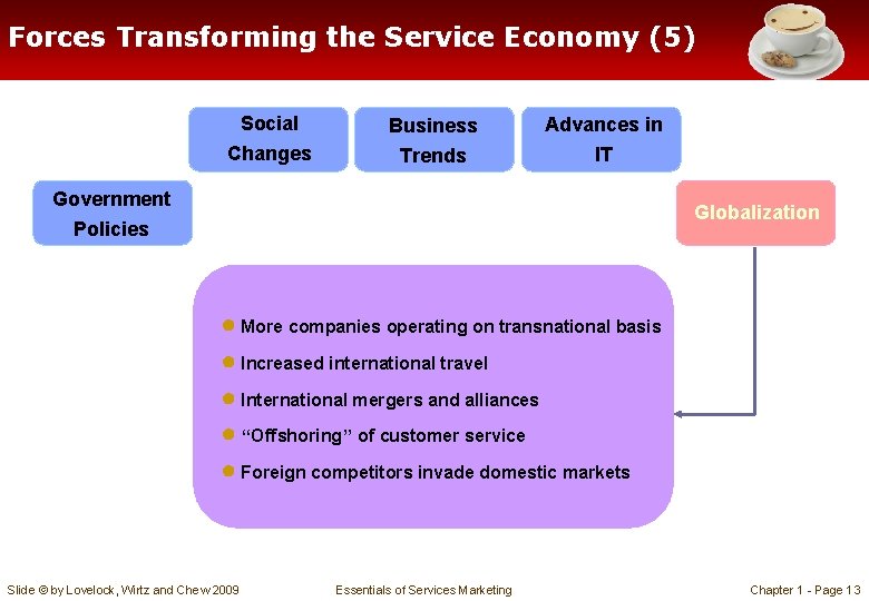 Forces Transforming the Service Economy (5) Social Changes Business Trends Advances in IT Government