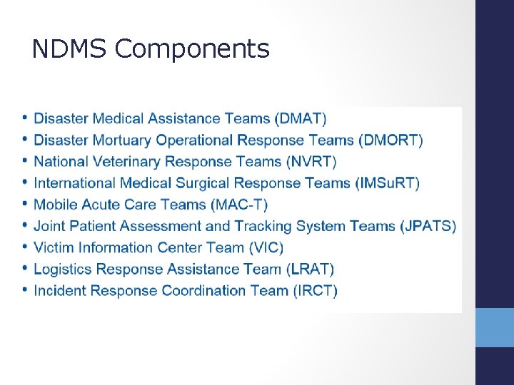 NDMS Components 