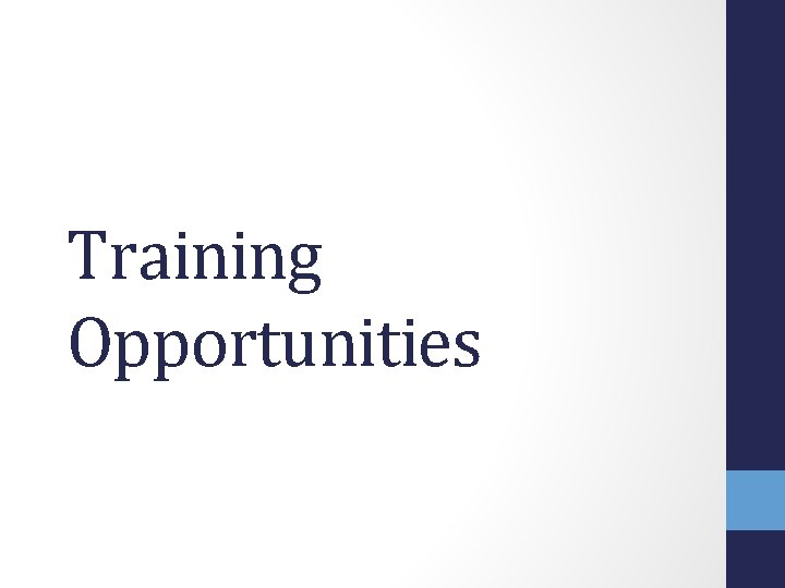 Training Opportunities 