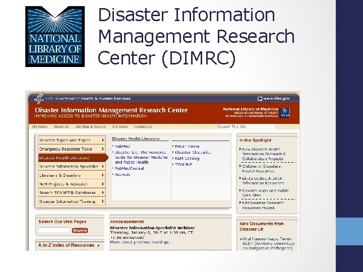Disaster Information Management Research Center (DIMRC) 