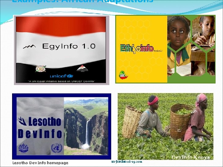 Examples: African Adaptations 11/30/2020 UN Regional Seminar Amman-Jordan 16 -19 2011 