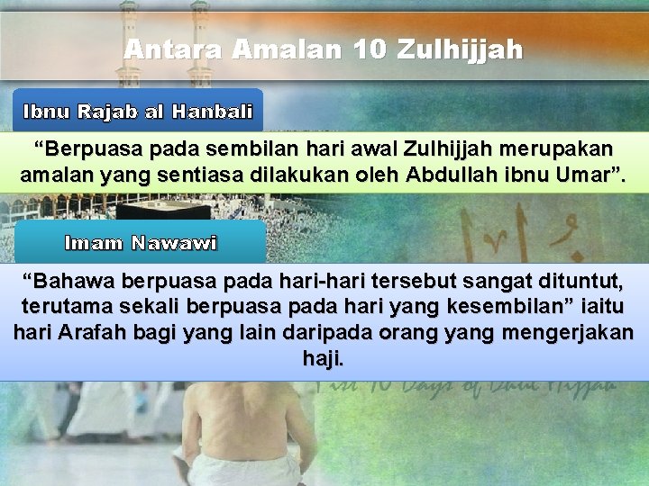 Antara Amalan 10 Zulhijjah Ibnu Rajab al Hanbali “Berpuasa pada sembilan hari awal Zulhijjah