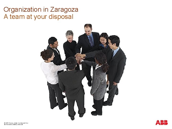Organization in Zaragoza A team at your disposal © ABB Group – Only For