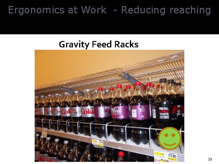 Ergonomics at Work - Reducing reaching Gravity Feed Racks 39 