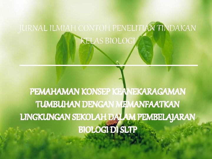 Proposal Penelitian Biologi Tentang Tumbuhan