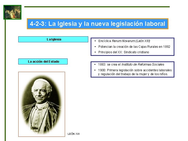 4 -2 -3: La Iglesia y la nueva legislación laboral La Iglesia • Encíclica