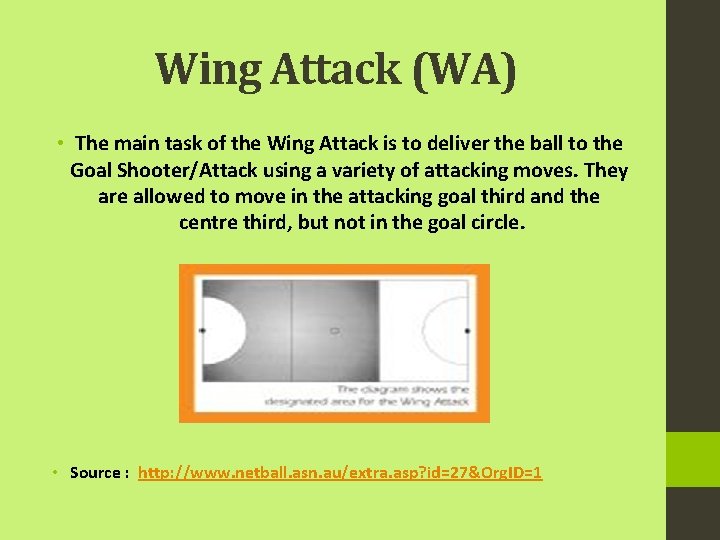 Wing Attack (WA) • The main task of the Wing Attack is to deliver