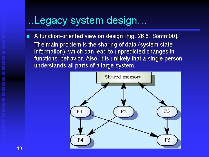 . . Legacy system design… n 13 A function-oriented view on design [Fig. 26.