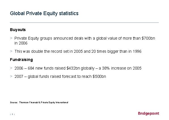 Global Private Equity statistics Buyouts > Private Equity groups announced deals with a global