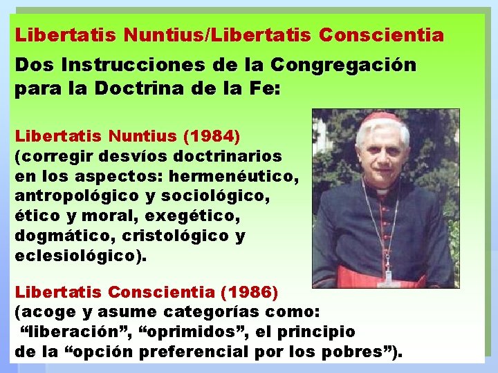 Libertatis Nuntius/Libertatis Conscientia Dos Instrucciones de la Congregación para la Doctrina de la Fe: