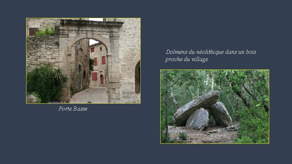 Dolmens du néolithique dans un bois proche du village Porte Basse 