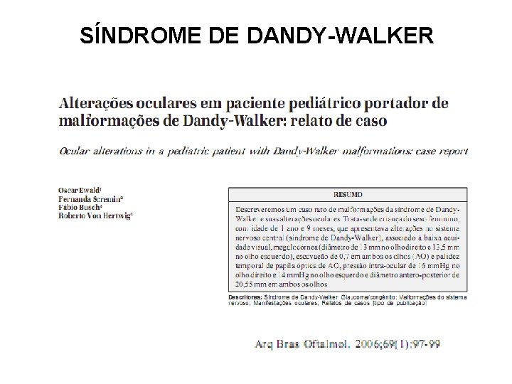 SÍNDROME DE DANDY-WALKER 