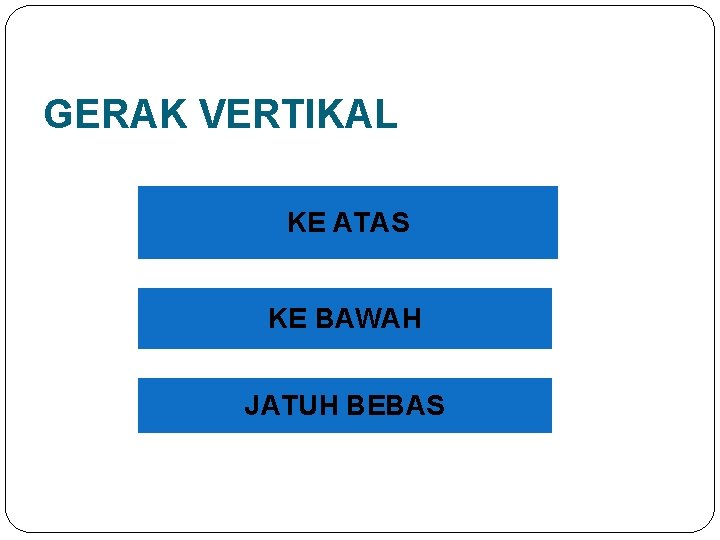 GERAK VERTIKAL KE ATAS KE BAWAH JATUH BEBAS 