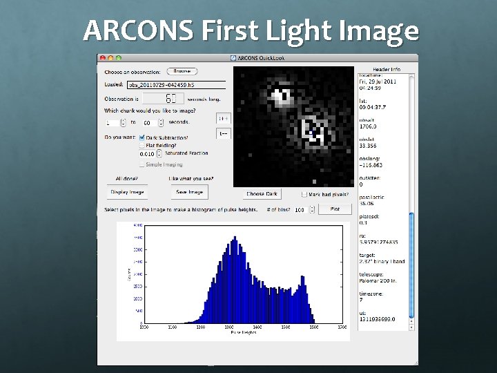 ARCONS First Light Image 