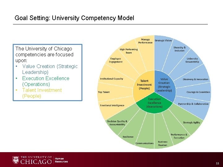 Goal Setting: University Competency Model The University of Chicago competencies are focused upon: •