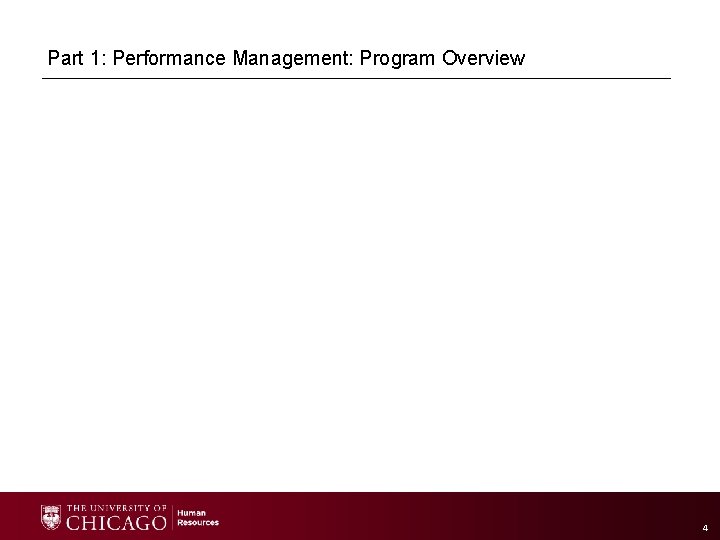 Part 1: Performance Management: Program Overview 4 