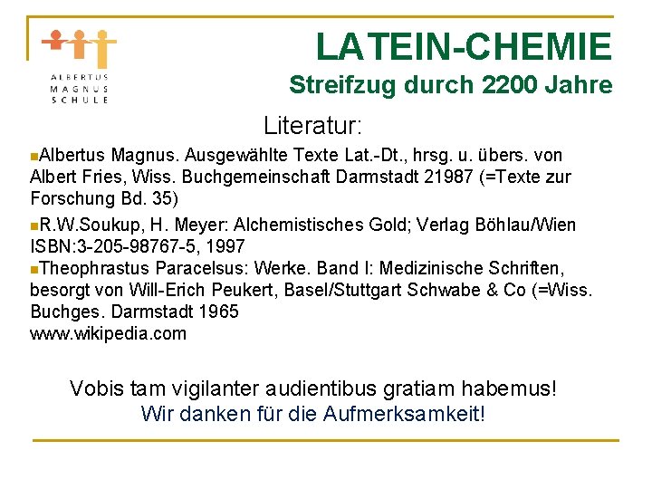 LATEIN-CHEMIE Streifzug durch 2200 Jahre Literatur: n. Albertus Magnus. Ausgewählte Texte Lat. -Dt. ,