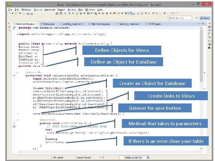 Define Objects for Views Define an Object for Data. Base Create an Object for