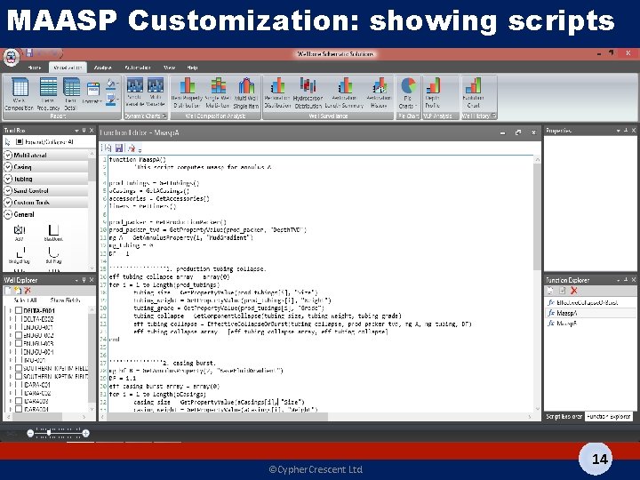 MAASP Customization: showing scripts ©Cypher. Crescent Ltd. 14 