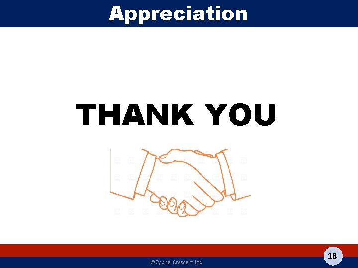 Appreciation THANK YOU ©Cypher. Crescent Ltd. 18 