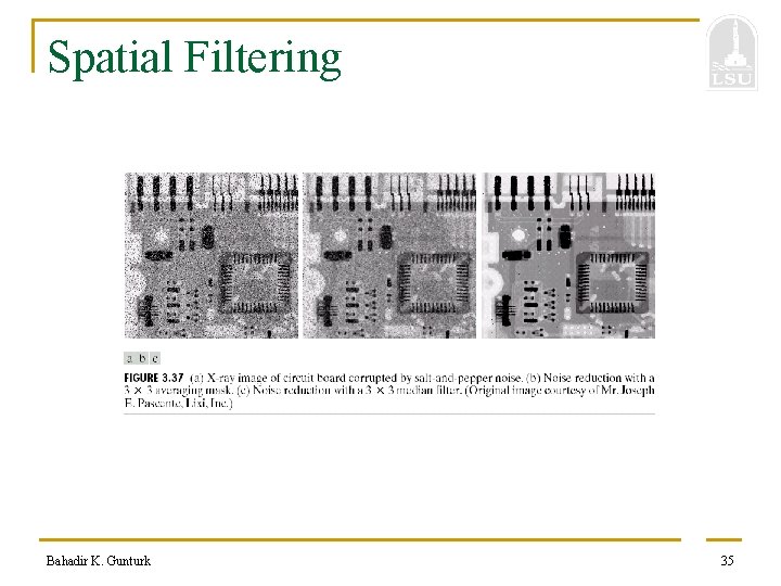 Spatial Filtering Bahadir K. Gunturk 35 