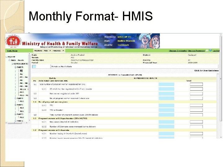 Monthly Format- HMIS 