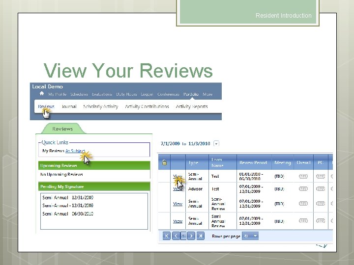 Resident Introduction View Your Reviews 