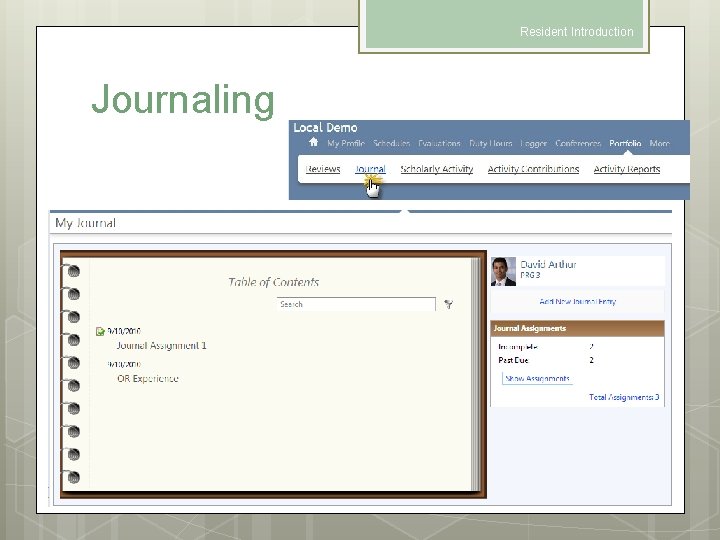 Resident Introduction Journaling 