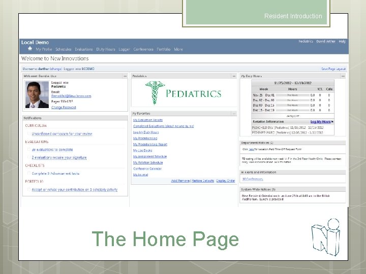 Resident Introduction The Home Page 