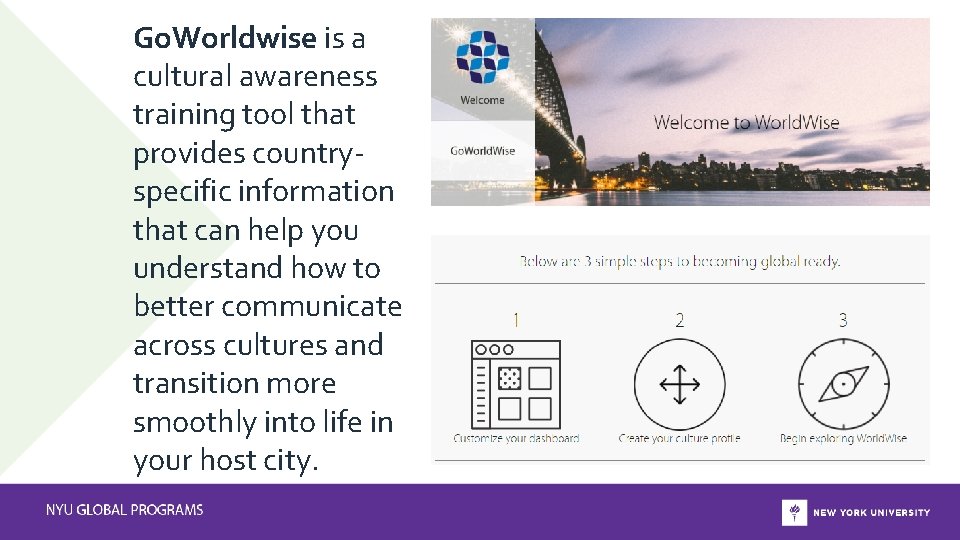 Go. Worldwise is a cultural awareness training tool that provides countryspecific information that can
