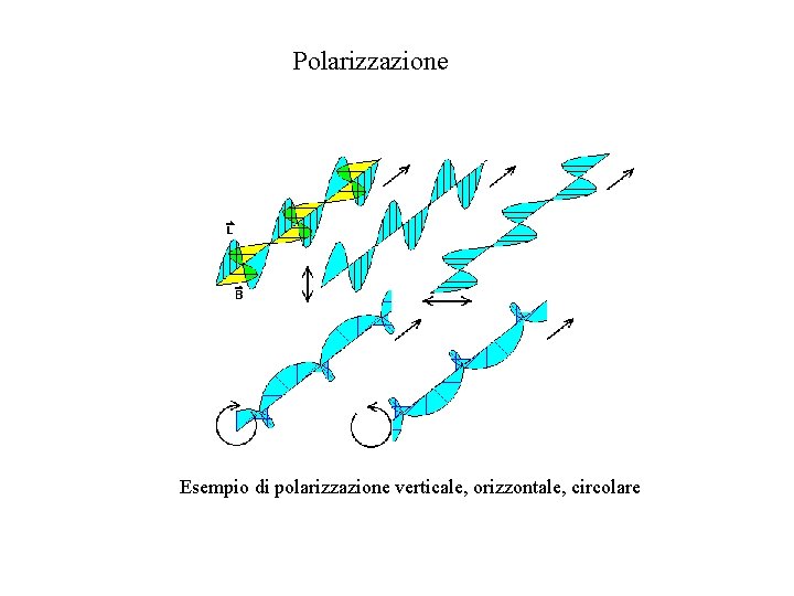 Polarizzazione Esempio di polarizzazione verticale, orizzontale, circolare 