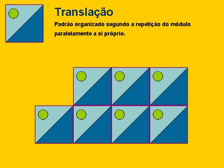 Translação Padrão organizado segundo a repetição do módulo paralelamente a si próprio. 