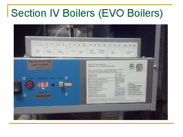 Section IV Boilers (EVO Boilers) 