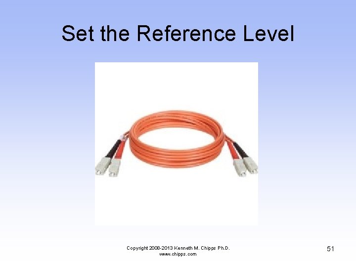 Set the Reference Level Copyright 2008 -2013 Kenneth M. Chipps Ph. D. www. chipps.
