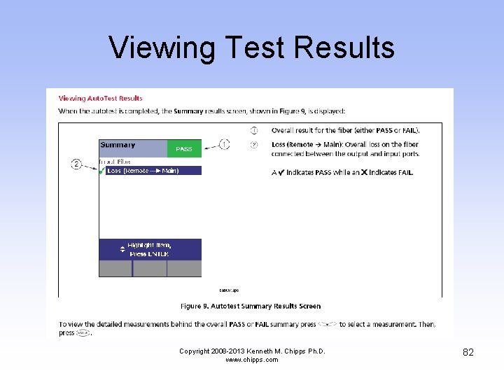 Viewing Test Results Copyright 2008 -2013 Kenneth M. Chipps Ph. D. www. chipps. com