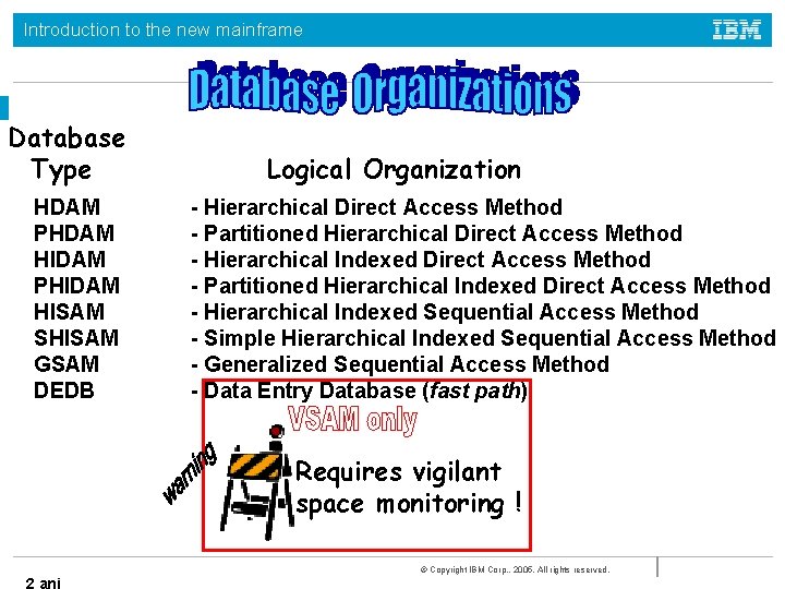 Introduction to the new mainframe Database Type HDAM PHDAM HIDAM PHIDAM HISAM SHISAM GSAM Introduction to the new mainframe Database Type HDAM PHDAM HIDAM PHIDAM HISAM SHISAM GSAM