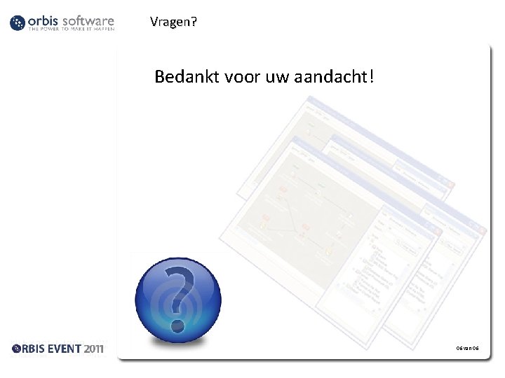 Vragen? Bedankt voor uw aandacht! 06 van 06 