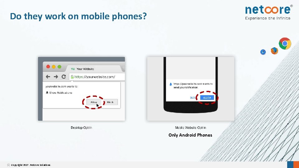 Do they work on mobile phones? Only Android Phones Copyright 2017. Netcore Solutions. 