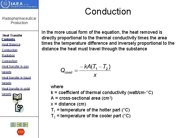 Conduction Radiopharmaceutical Production Heat Transfer Contents Heat Balance Conduction In the more usual form