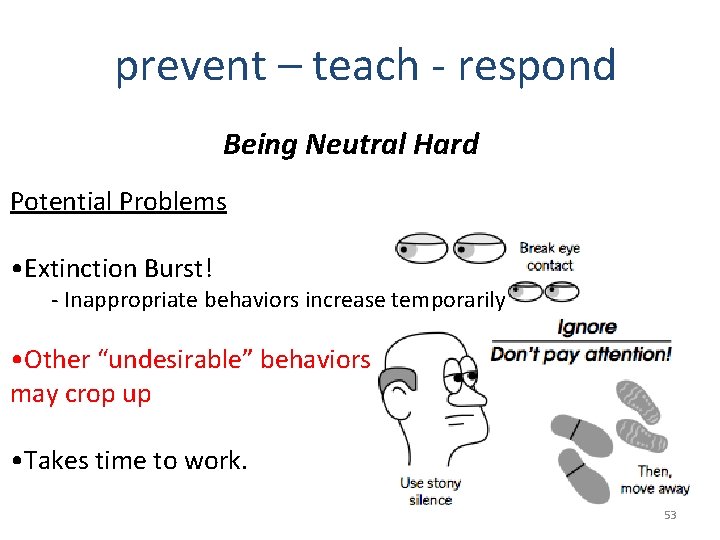 prevent – teach - respond Being Neutral Hard Potential Problems • Extinction Burst! -