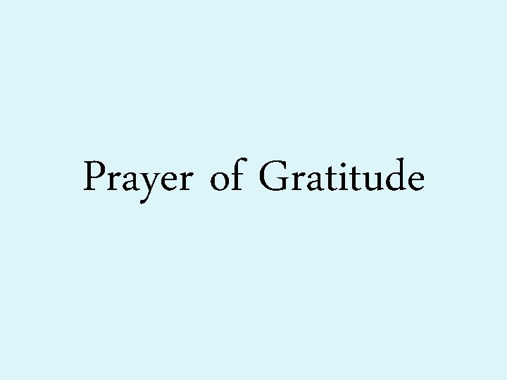 Prayer of Gratitude 