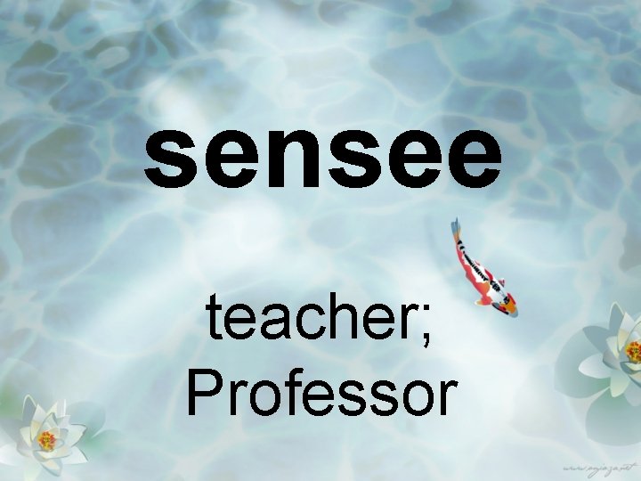 sensee teacher; Professor 