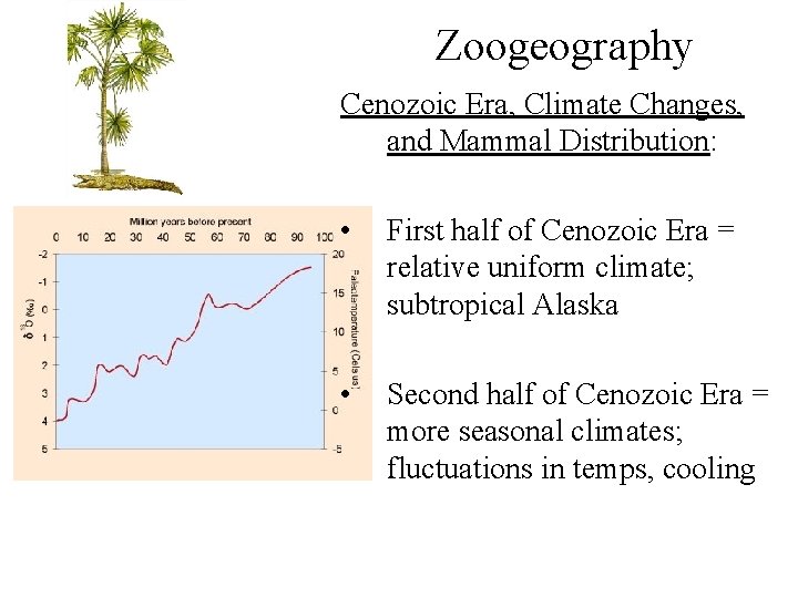 Zoogeography Cenozoic Era, Climate Changes, and Mammal Distribution: • First half of Cenozoic Era