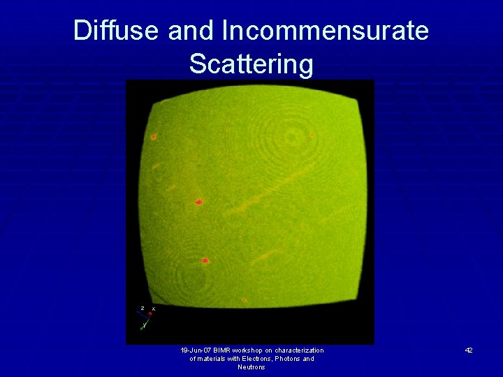 Diffuse and Incommensurate Scattering 19 -Jun-07 BIMR workshop on characterization of materials with Electrons,