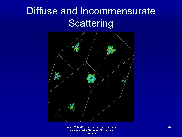 Diffuse and Incommensurate Scattering 19 -Jun-07 BIMR workshop on characterization of materials with Electrons,