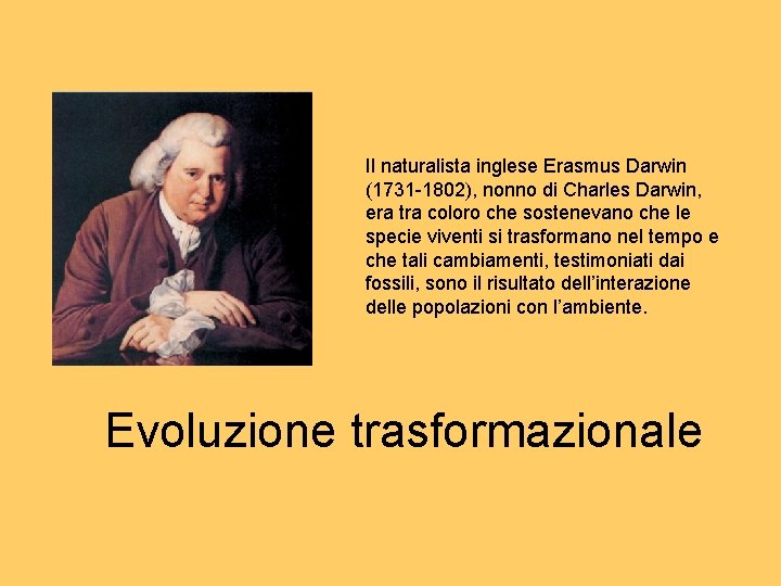 Il naturalista inglese Erasmus Darwin (1731 -1802), nonno di Charles Darwin, era tra coloro