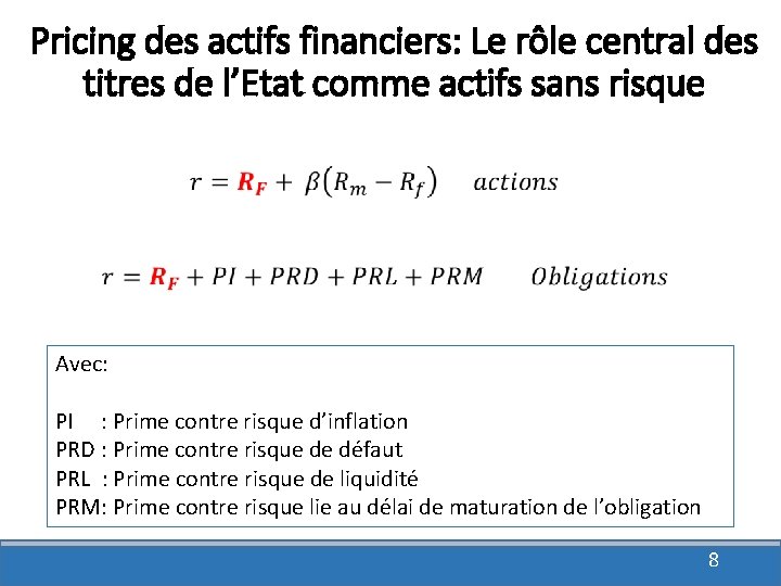 Pricing des actifs financiers: Le rôle central des titres de l’Etat comme actifs sans