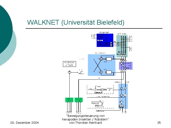 WALKNET (Universität Bielefeld) 20. Dezember 2004 "Bewegungssteuerung von hexapoden Insekten / Robotern" von Thorsten
