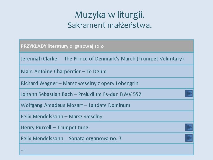 Muzyka w liturgii. Sakrament małżeństwa. PRZYKŁADY literatury organowej solo Jeremiah Clarke – The Prince